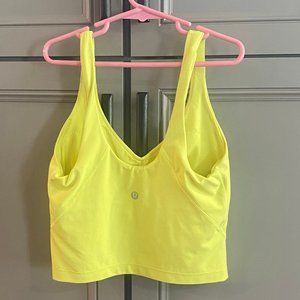 Lulu lemon Size 4 Neon Yellow V Neck Longline Sports Bra Tank Top